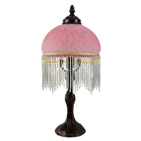 Victorian Beaded Lamp Pink