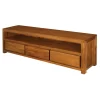 Amsterdam 3-drawer entertainment unit television stand cabinet in light pecan finish