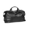 Weekender Black Leather Travel Bag