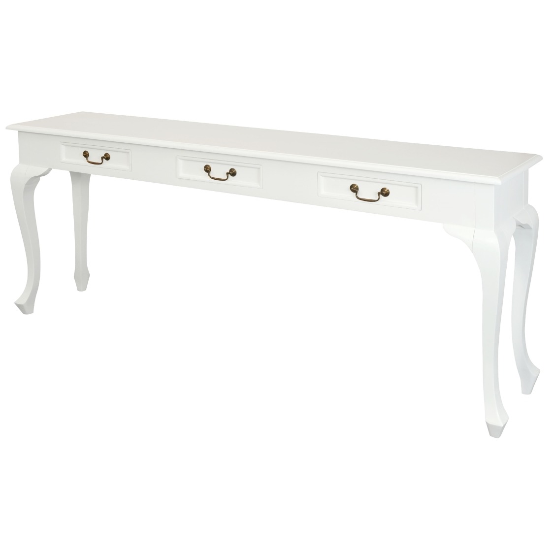 French Provincial HALL TABLE 3 Drawer White French Provincial HALL TABLE 3 Drawer White