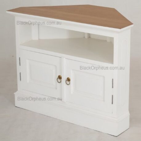 Corner TV  Unit White Timber top