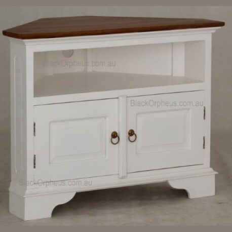 Corner TV  Unit White Timber top