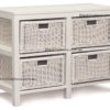 White rattan chest of drawers