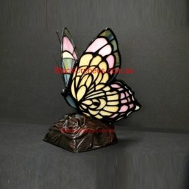 Leadlight Lamp Butterfly Pink.
