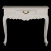 Hall Table Carved 1 Drawer Queen Ann White