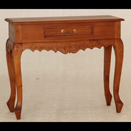 Hall Table Carved 1 Drawer Queen Ann