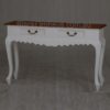 Hall Table Carved 2 Drawer Queen Ann 2 Tone