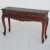 Hall Table Carved 2 Drawer Queen Ann