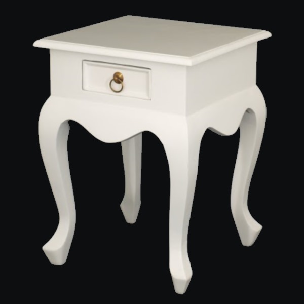 Lamp Table Cabriole Leg White