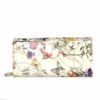Leather Wallet White with Flowers