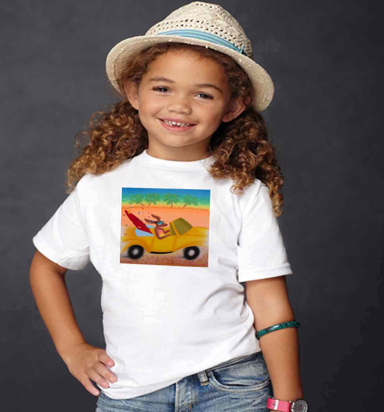 Kids Australian design t shirt white with kangaroo print Kids Australian design t shirt white with kangaroo print