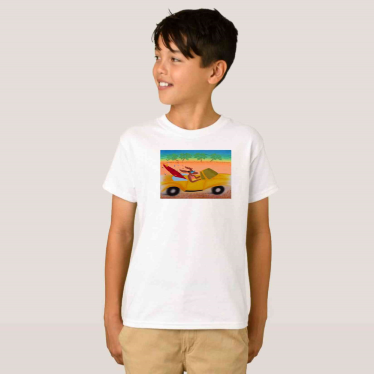 Kids Australian design t shirt white with kangaroo print Kids Australian design t shirt white with kangaroo print