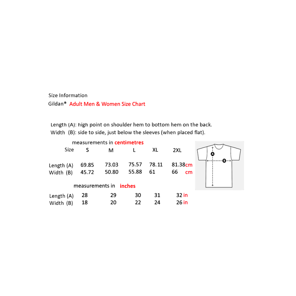 Size Chart for Unisex Men and Ladies T-Shirt Size Chart for Unisex Men and Ladies T-Shirt