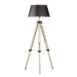 Antique Tripod Floor Lamp with black shade