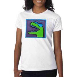 WOMENS T-SHIRT WITH DINOSAUR PRINT UNISEX BE COOL