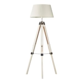 White Tripod Floor Lamp with White Shade