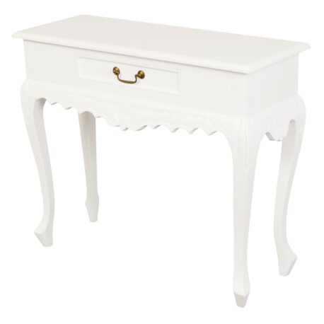 Hall Table Carved White 1 Drawer