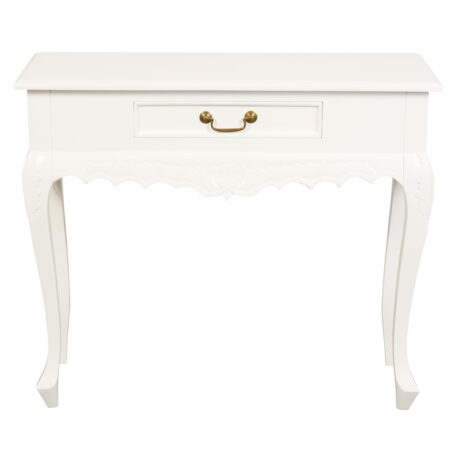 Hall Table Carved White 1 Drawer