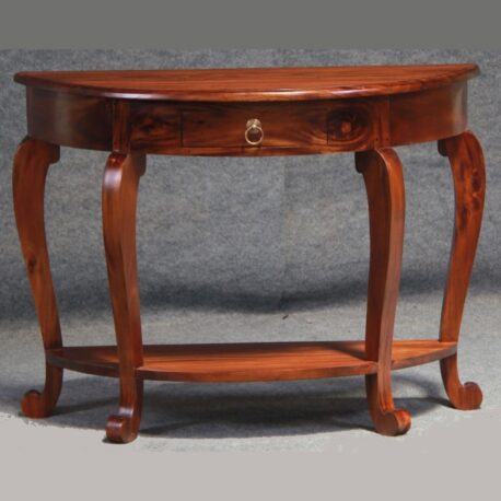 Hall-Table-Queen-Ann-Shelf-Mahogany. Half Round