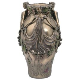 Vase Art Nouveau Lady Holding Lotus Leaf