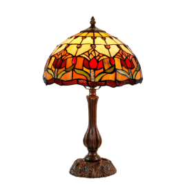 Red Tulip Tiffany Lamp 48 cm