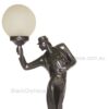 ART DECO LAMP MAN HOLDING LIGHT BLACK