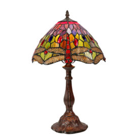 Red Lead light Tiffany table lamp Dragonfly