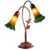 Twin Lily Hummingbird Table Lamp Amber Green