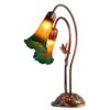 Twin Lily Hummingbird Table Lamp Amber Green