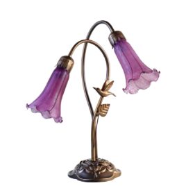 Twin Hummingbird Table Lamp Purple